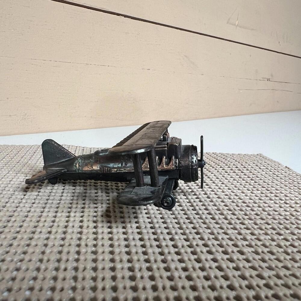 Vintage Die-Cast Metal Biplane Airplane Made in Hong Kong — Toy or Pencil Sharpe